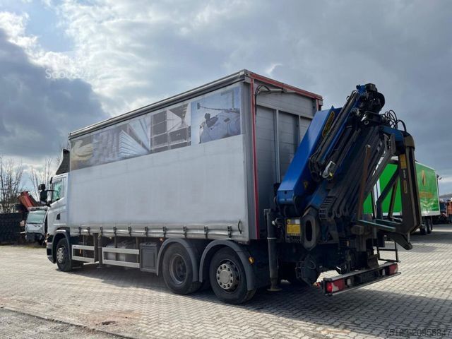 Бортовой грузовик с тентом SCANIA G 410 6x2 Pritsche Heckkran Palfinger PK 27002