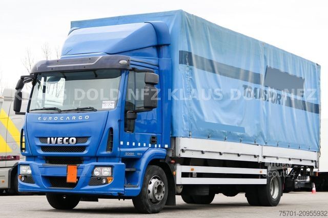 Camión plataforma con toldo IVECO 120E25 Eurocargo Pritsche Plane Bordwände LBW E5