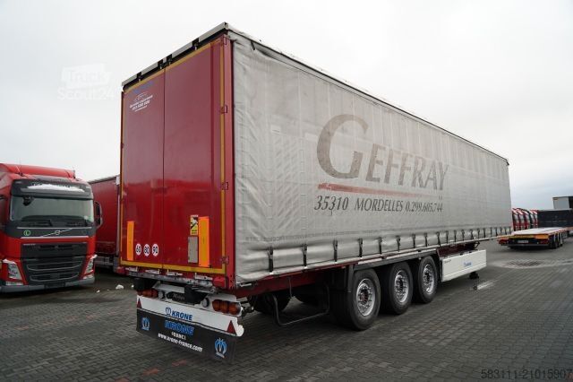 Otvorena poluprikolica sa ceradom KRONE FIRANKA / STANDARD  / KOSZ NA PALETY / SAF / 