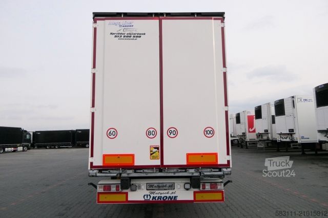 Otvorena poluprikolica sa ceradom KRONE CURTAINSIDER/MEGA/PALLET BOX/LIFTED ROOF & AXLE/