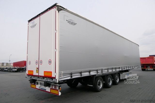 Otvorena poluprikolica sa ceradom KRONE CURTAINSIDER/MEGA/PALLET BOX/LIFTED ROOF & AXLE/