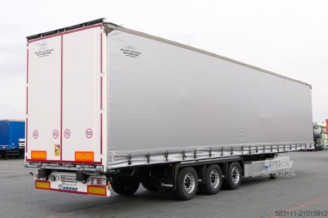 Otvorena poluprikolica sa ceradom KRONE CURTAINSIDER/MEGA/PALLET BOX/LIFTED ROOF & AXLE/