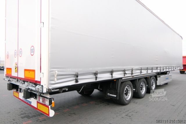 Otvorena poluprikolica sa ceradom KRONE CURTAINSIDER/MEGA/PALLET BOX/LIFTED ROOF & AXLE/