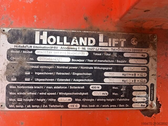 žirkliniai kėlimo stalai Holland-Lift Q135-DL24 Monostar (13.5 m)