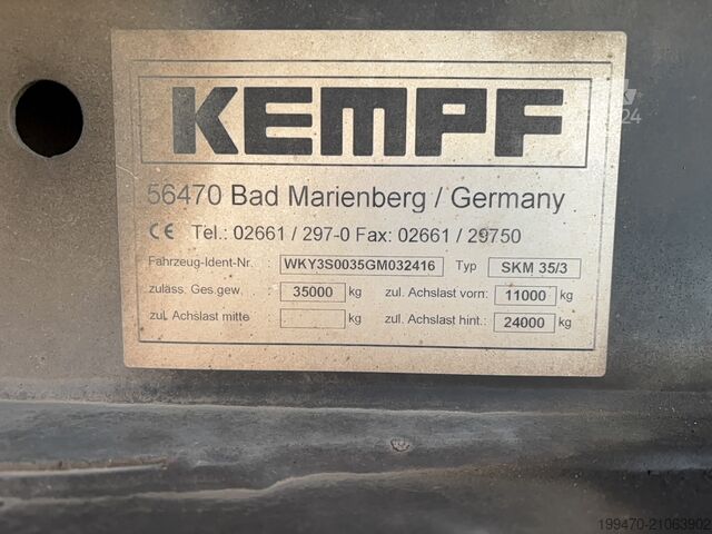 Tipper Semi-trailer Kempf 3-axle aluminium tipper semi-trailer