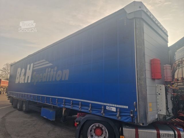 Open semitrailer with tarp SCHMITZ CARGOBULL 3-Achs Megaliner Varios Edscha Hubdach Liftachse