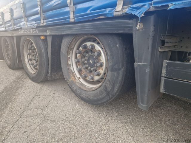 Open semitrailer with tarp SCHMITZ CARGOBULL 3-Achs Megaliner Varios Edscha Hubdach Liftachse