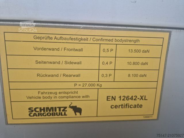 Open semitrailer with tarp SCHMITZ CARGOBULL 3-Achs Megaliner Varios Edscha Hubdach Liftachse