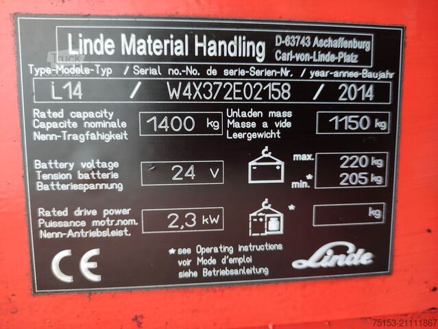 Paletni viličarji Linde L14i-372