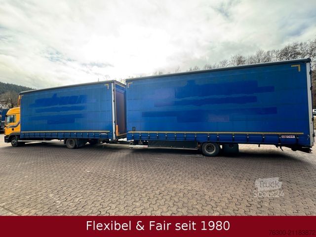 Camion jumbo MAN 12.220 TGL,7,75+7,75m=120m³,Anh. Wecon verzinkt!