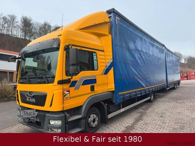 Camion jumbo MAN TGL 12.220,Hochdach 7,75+7,75m=120m³+H&W Anhänge