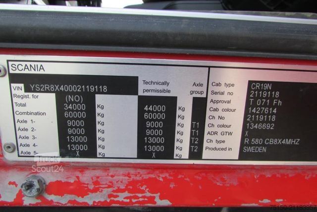Savitvežis SCANIA R580 8x4 BODY HEAT Hydraulische Klappe Nr.: 118