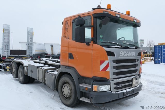 Kamion s kipom s pomičnim kontejnerom SCANIA G 490 6x2, Gerken GRK20/70D, Lenk-Lift, AHK, AC