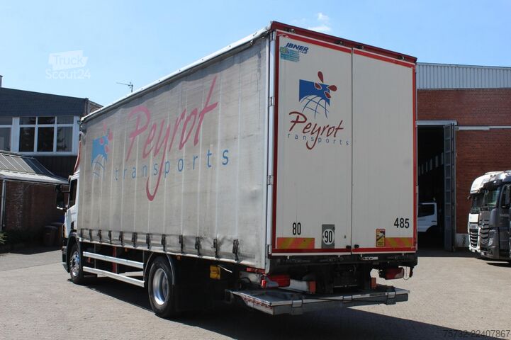 Platós teherautó ponyvával Scania P280 E6 Schiebeplane  Edscha  LBW 2t.  Navi