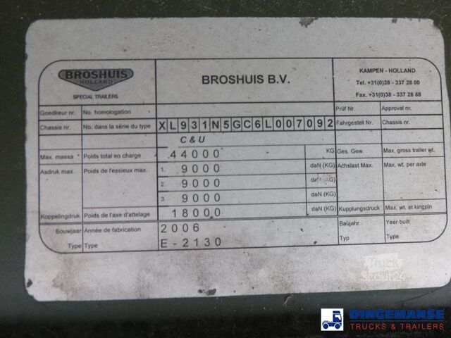 Nizki nakladalnik Broshuis 3-axle semi-lowbed trailer E-2130 / 73 t + ramps