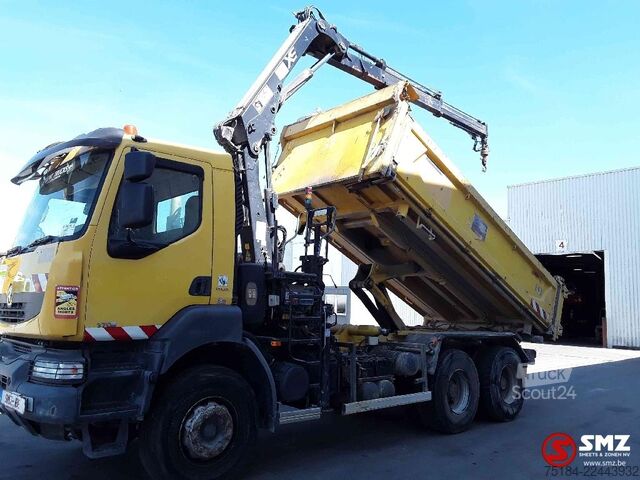 Самосвал с кран Renault Kerax 370 hiab 122/2 remote syncro 3e