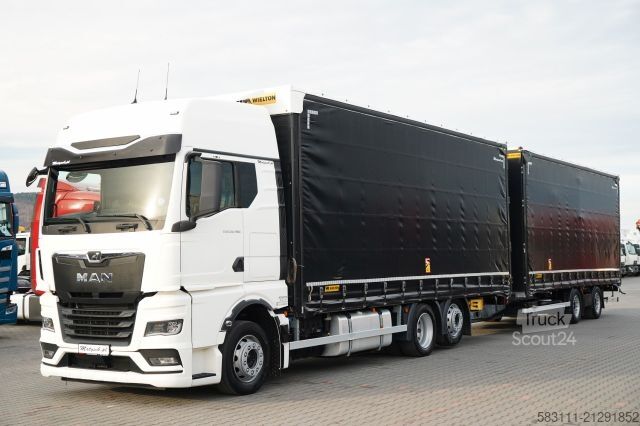 Camion jumbo MAN TGX 26.480 / ZESTAW TANDEM 120 M3 / PRZEJAZDOWY