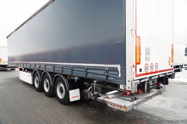 Open semitrailer with tarp FRUEHAUF FIRANKA / STANDARD / WINDA  2 000 kg / MOCNA POD