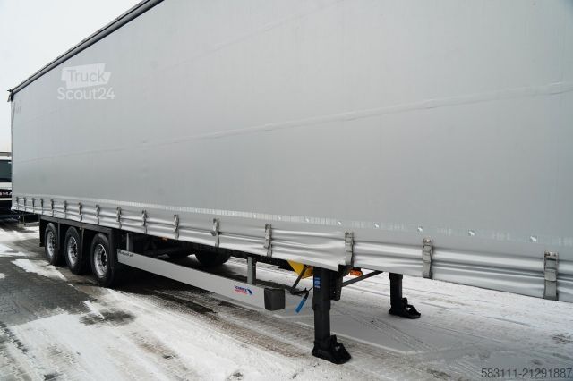 Auflieger mit Pritsche & Plane SCHMITZ CARGOBULL / FIRANKA / MEGA  / LOWDECK / DACH PODNOSZONY 