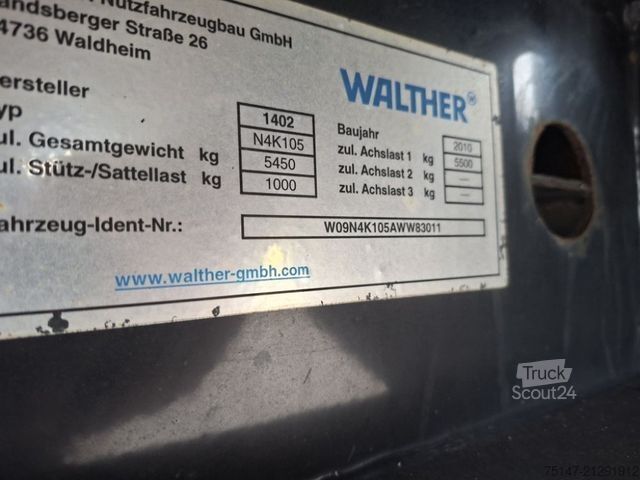 Rimorchio a cassetta  Walther 1-Achs Anhänger Alu-Möbelkoffer