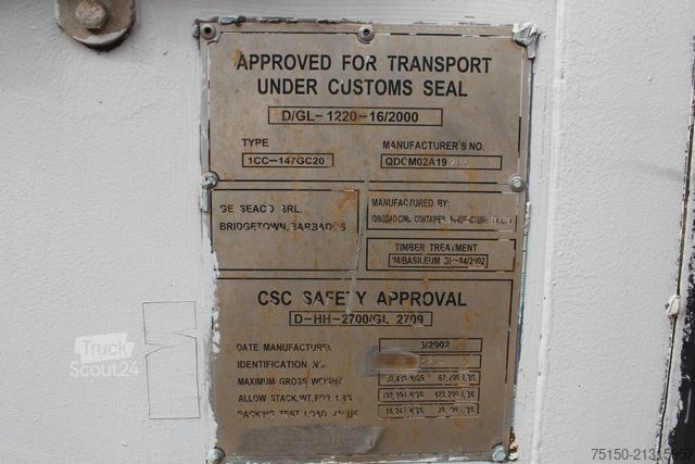 Remorcă cu caroserie interschimbabilă  20" Fuß Seecontainer / Container - 6 m. Nr.: 214