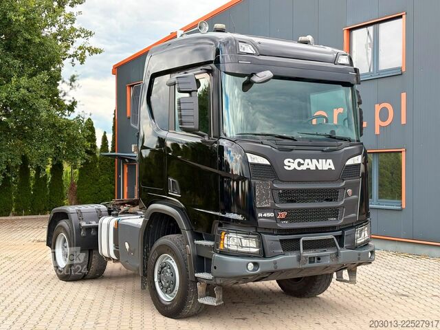 Standard dragbil SCANIA R450 XT 4x4 Euro6 SZM Kipphydraulik Blatt/Blatt