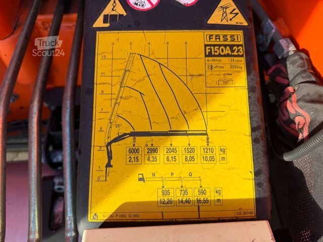 Automobilis ar plakanu platformu RENAULT Premium Lander Pritsche mit Kran FASSI