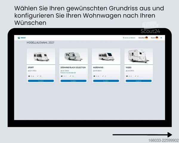 Wohnwagen KNAUS Südwind 500 PF Black Sel.27 *Wunschkonfiguration