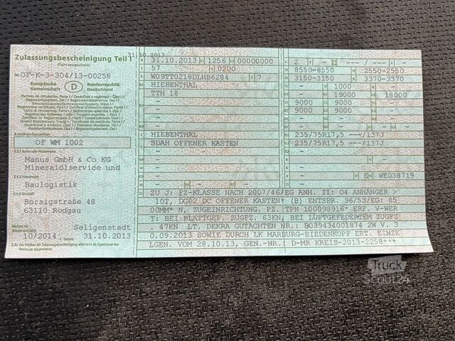 Semiremorcă cu încărcătură joasă Hiebenthal TTH 18