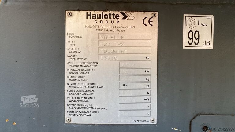Teleszkópos gémemelő Haulotte H23TPX (23m)