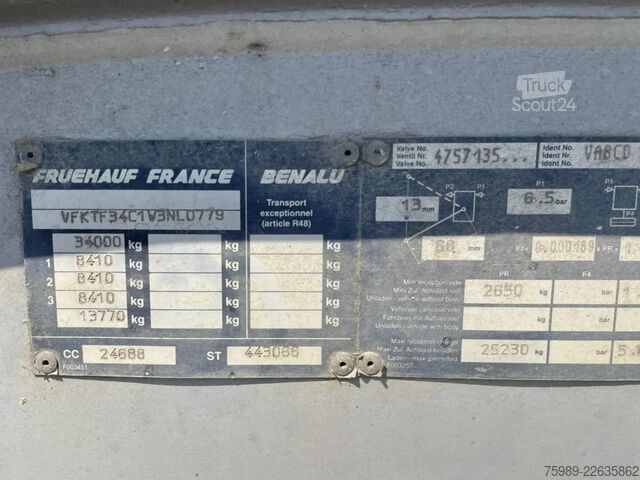Tipper Fruehauf grain transport 46m 3 3 axels , ABS