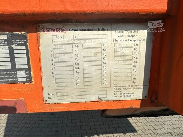Platformas piekabe Nooteboom OVB-73-04 73 tons Ballast trailer / 4 axles / 3...