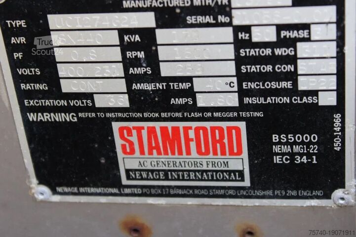 Agrégat Stamford 3300 DAF ENGINE + 175KVA GEN