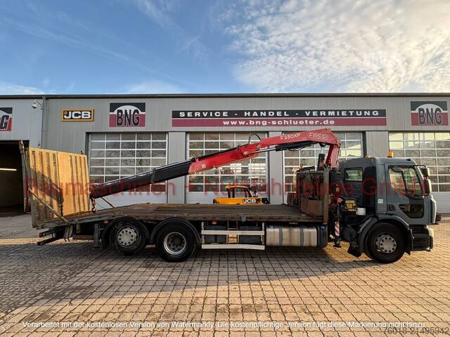 Renault 3-axle flatbed truck with Fassi F230XP crane, first registered in 2007 Renault 3-Achs Plattform-LKW Fassi F230XP Kran EZ 2007