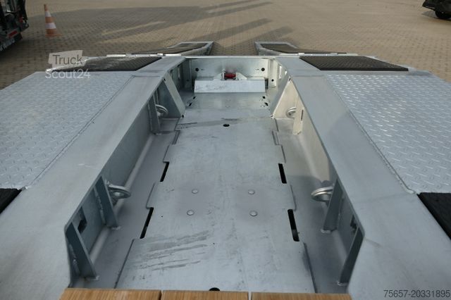 Släpvagn med arbetsplattform MÜLLER-MITTELTAL 5 achs Tieflader, Nachlauflenkachse, MA liftbar