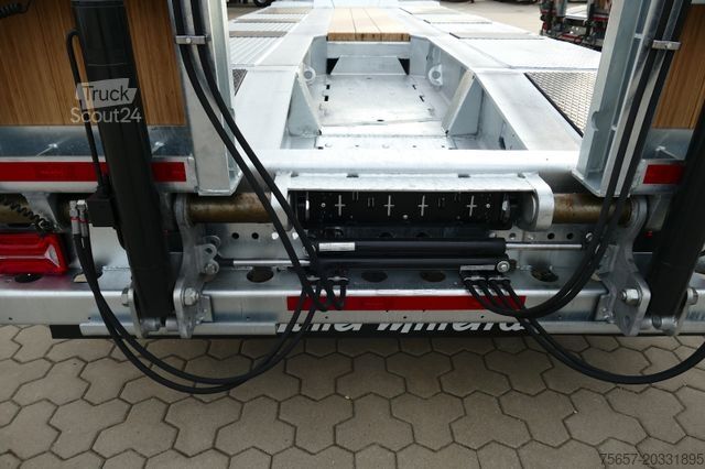 Släpvagn med arbetsplattform MÜLLER-MITTELTAL 5 achs Tieflader, Nachlauflenkachse, MA liftbar