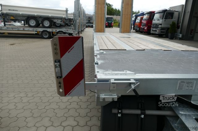Žemagrindė platforma priekaba MÜLLER-MITTELTAL 3-Achs Plateau, luftgefedert, hydr. Rampen