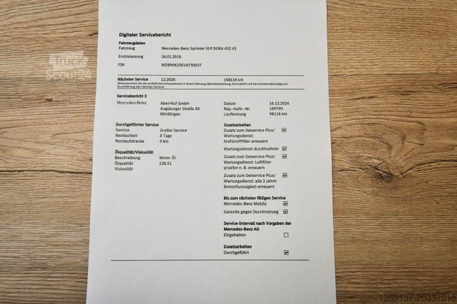 Пикап-фургон MERCEDES-BENZ Sprinter 519 CDI V6 Pritsche/DoKa RWD 5t LANG