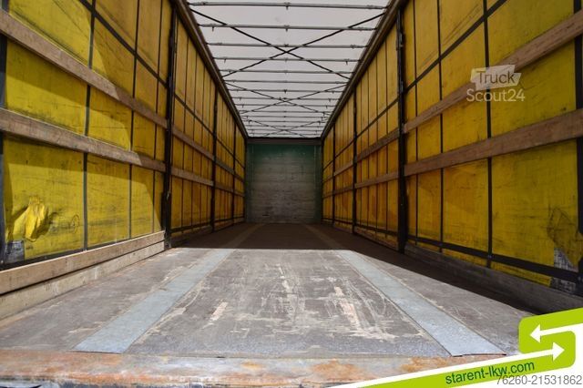 Open semitrailer with tarp KÖGEL Tautliner Palettenkasten Lochrahmen SAF Achsen