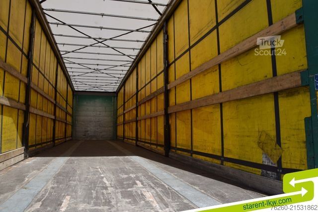 Open semitrailer with tarp KÖGEL Tautliner Palettenkasten Lochrahmen SAF Achsen