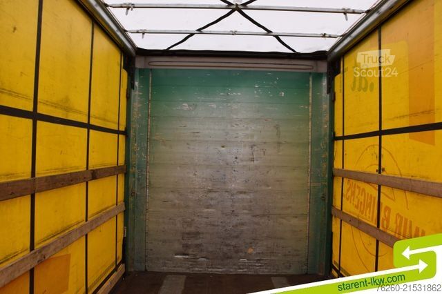 Open semitrailer with tarp KÖGEL Tautliner Palettenkasten Lochrahmen SAF Achsen