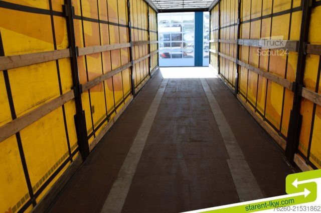 Open semitrailer with tarp KÖGEL Tautliner Palettenkasten Lochrahmen SAF Achsen