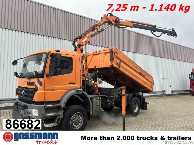 Damperli kamyon Mercedes-Benz Axor 1829 AK 4x4, Winterdienstausstattung, Kran