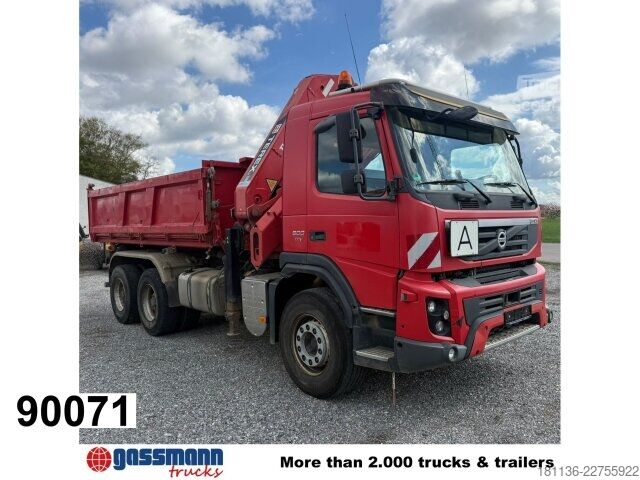 Billenő teherautó Volvo FMX 500 6x4, EEV, Terex Kran 240.2E-A3, Funk,
