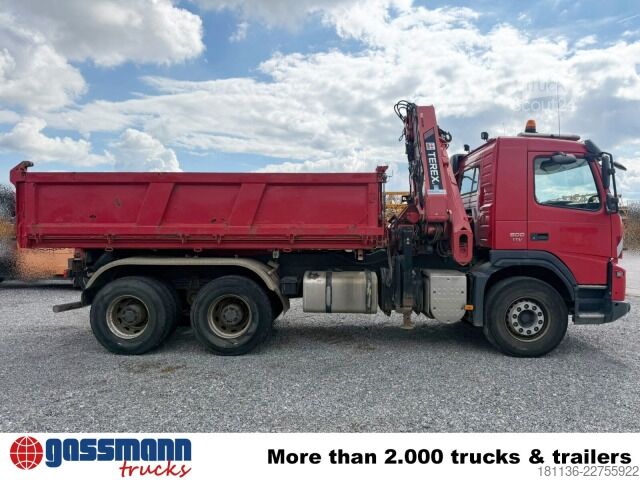 Billenő teherautó Volvo FMX 500 6x4, EEV, Terex Kran 240.2E-A3, Funk,