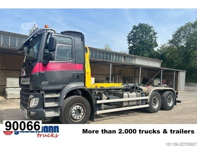 Kampós konténerszállító teherautó DAF CF 460 FAS 6x2, Navi, Knickarm, Zwillingsbereifte