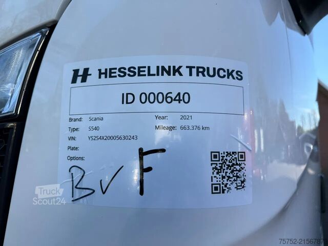 Standaard-SZM Scania S540 NGS 4X2 Retarder 2x tank Standairco LED Ge...