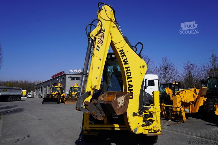 Graaaflaadmachine New Holland B 115 C backhoe loader / 1000 MTH !