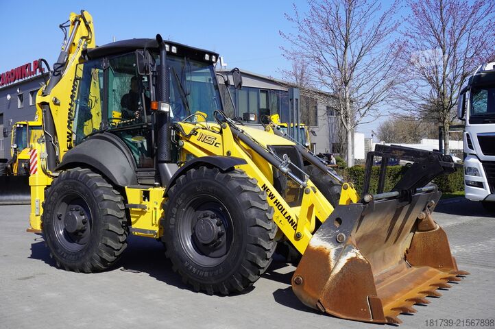 Graaaflaadmachine New Holland B 115 C backhoe loader / 1000 MTH !