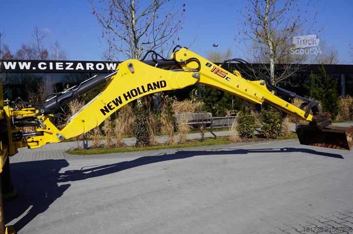 Graaaflaadmachine New Holland B 115 C backhoe loader / 1000 MTH !